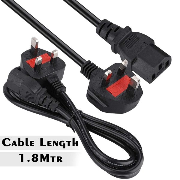 Storite 1.8m Standard UK Power Cable with Fuse, 3 Pin IEC C13 Computer Power Lead - Image 2